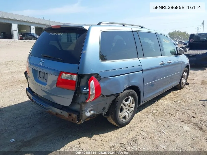 5FNRL38686B116114 2006 Honda Odyssey Ex-L