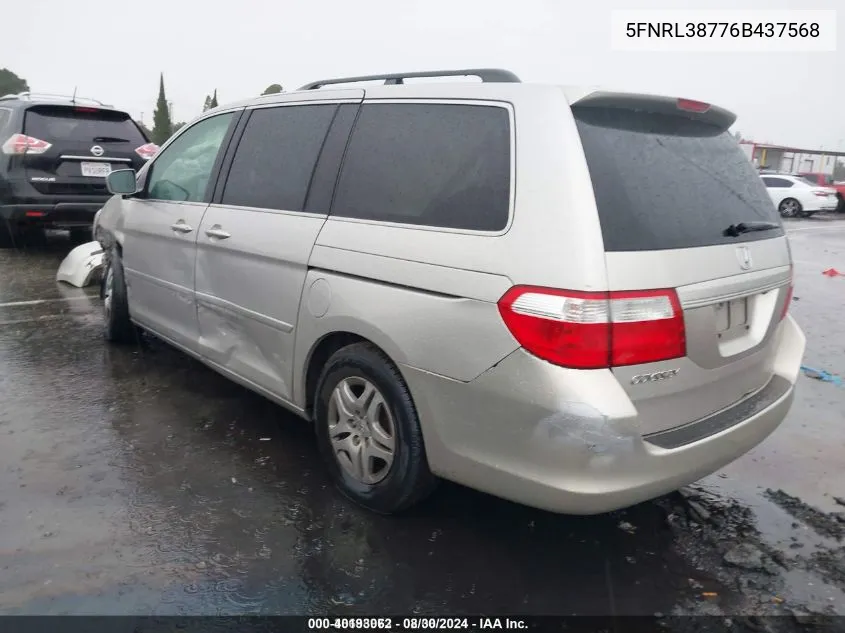 5FNRL38776B437568 2006 Honda Odyssey Ex-L