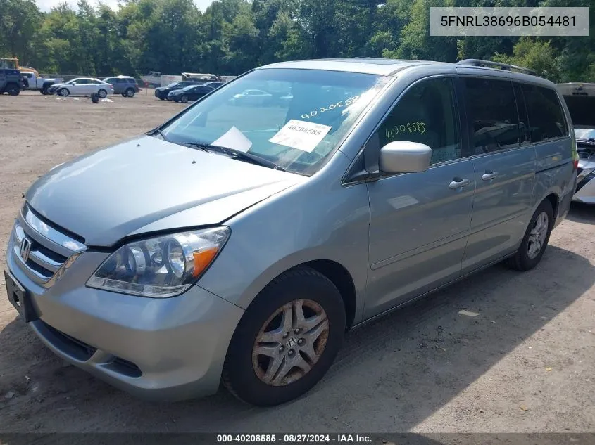 2006 Honda Odyssey Ex-L VIN: 5FNRL38696B054481 Lot: 40208585