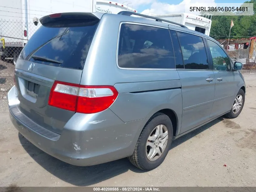 5FNRL38696B054481 2006 Honda Odyssey Ex-L