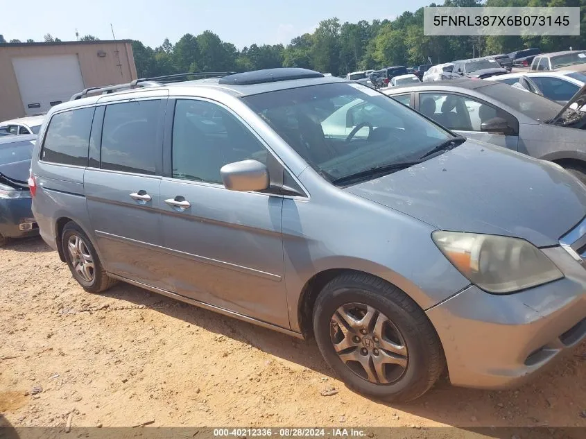 2006 Honda Odyssey Ex-L VIN: 5FNRL387X6B073145 Lot: 40212336