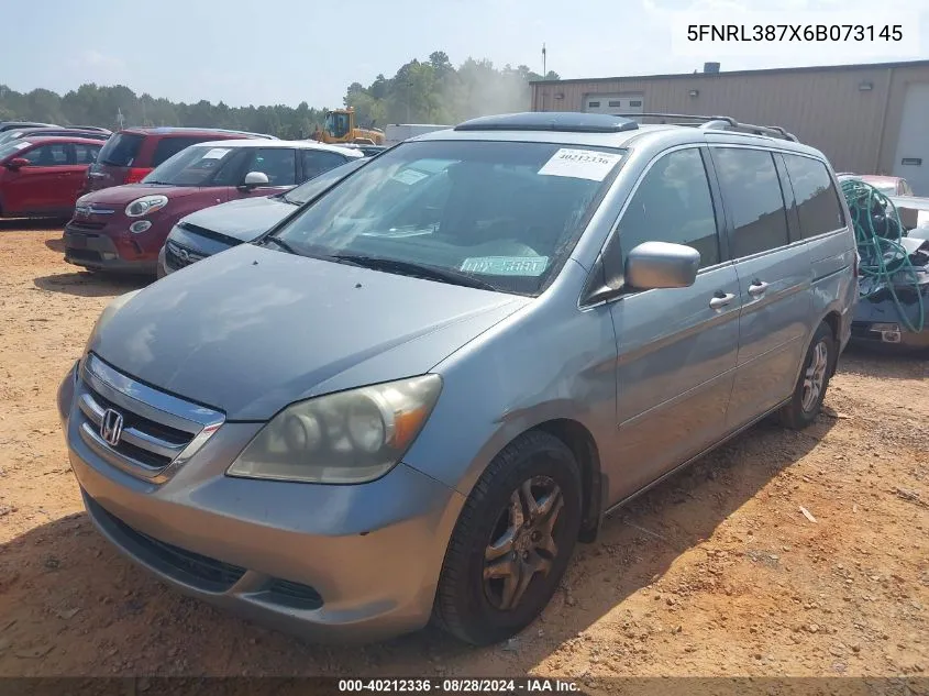 2006 Honda Odyssey Ex-L VIN: 5FNRL387X6B073145 Lot: 40212336