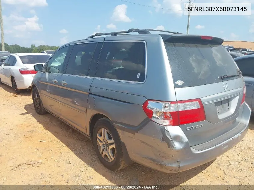 2006 Honda Odyssey Ex-L VIN: 5FNRL387X6B073145 Lot: 40212336