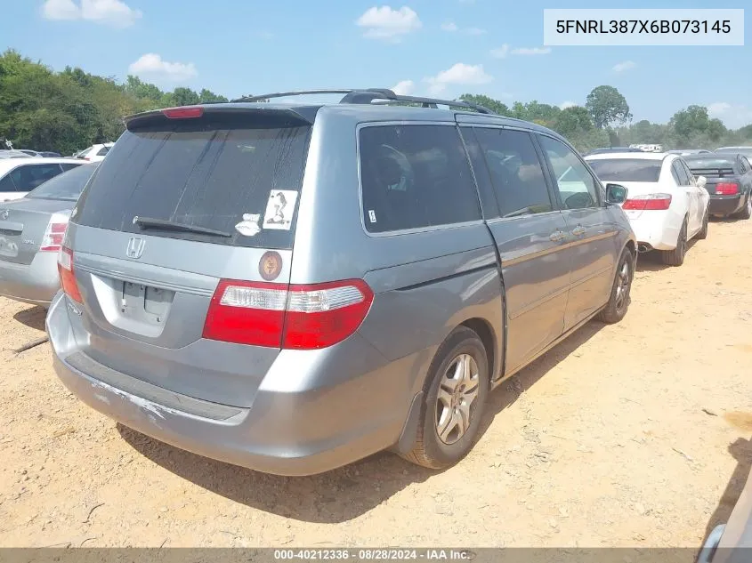 2006 Honda Odyssey Ex-L VIN: 5FNRL387X6B073145 Lot: 40212336