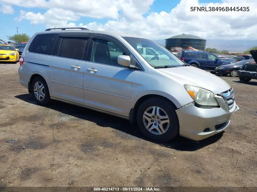 2006 Honda Odyssey Ex VIN: 5FNRL38496B445435 Lot: 40214713