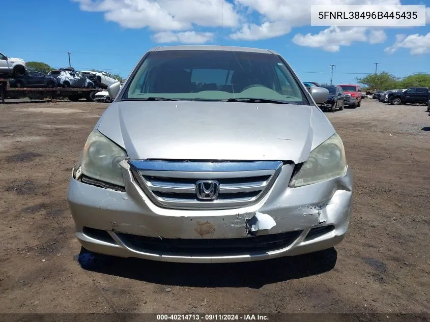 5FNRL38496B445435 2006 Honda Odyssey Ex