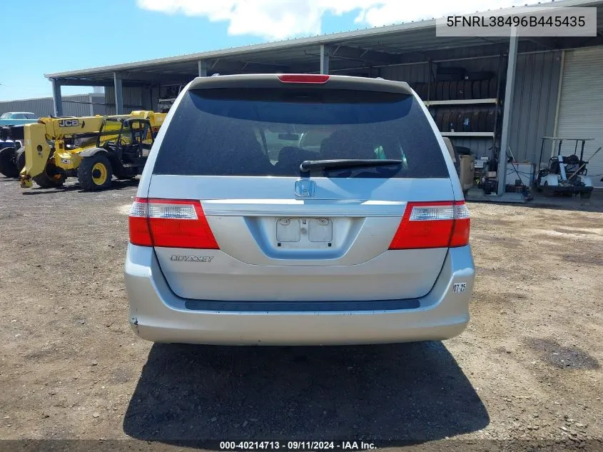 2006 Honda Odyssey Ex VIN: 5FNRL38496B445435 Lot: 40214713