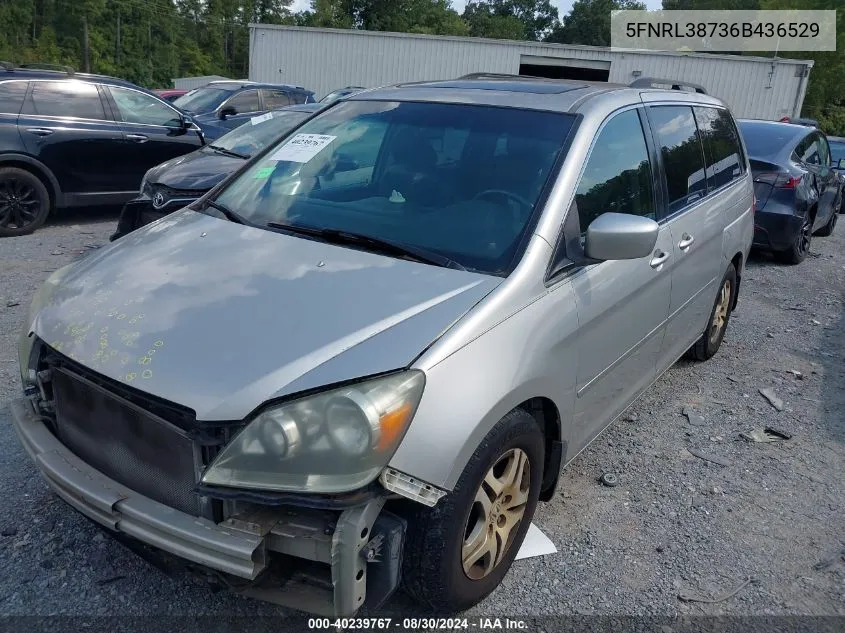 2006 Honda Odyssey Ex-L VIN: 5FNRL38736B436529 Lot: 40239767