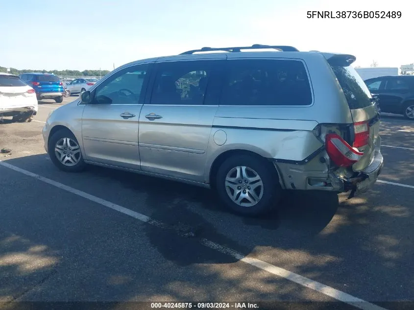 2006 Honda Odyssey Ex-L VIN: 5FNRL38736B052489 Lot: 40245875