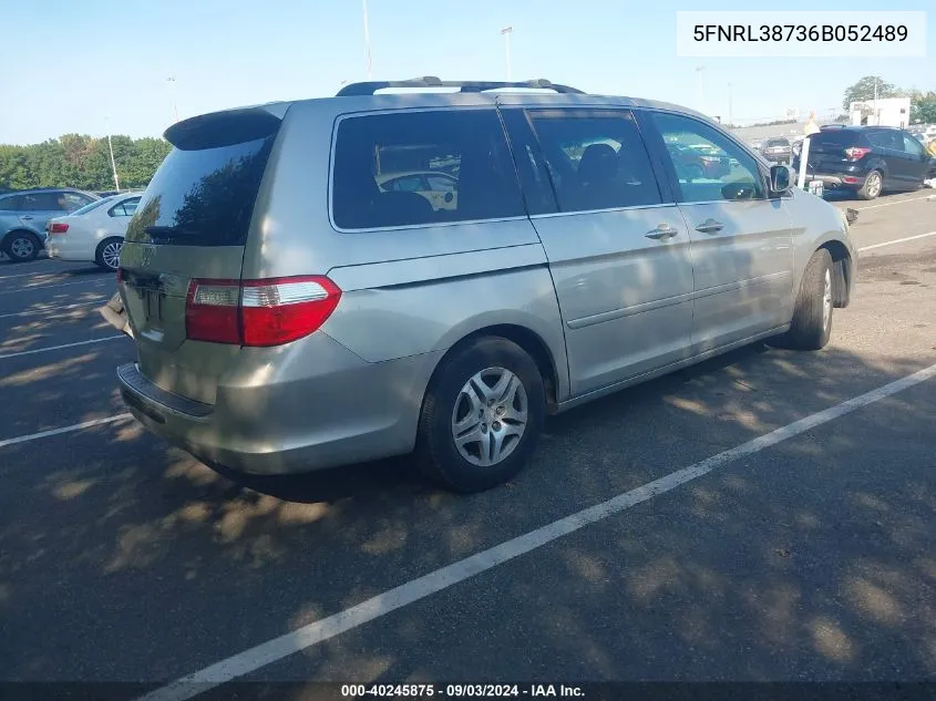 2006 Honda Odyssey Ex-L VIN: 5FNRL38736B052489 Lot: 40245875