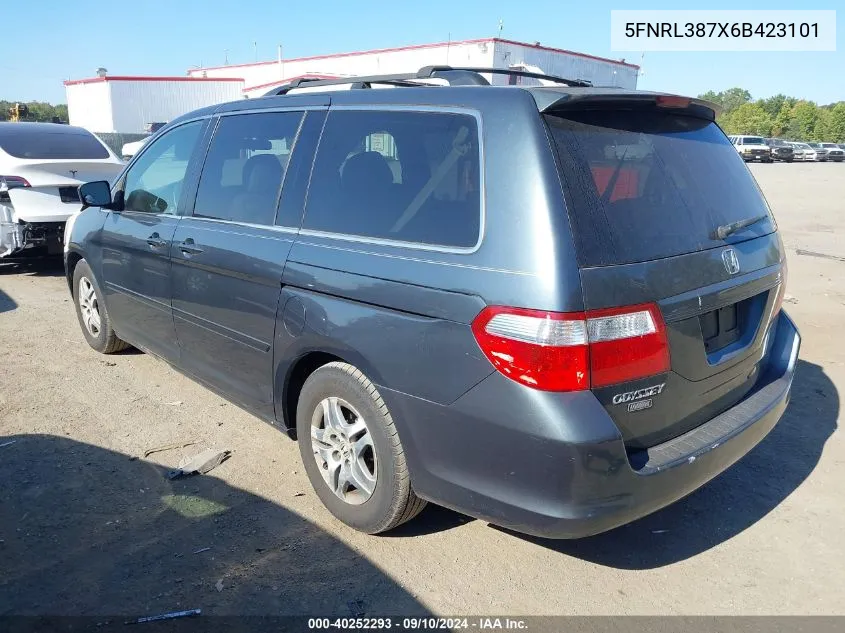 2006 Honda Odyssey Ex-L VIN: 5FNRL387X6B423101 Lot: 40252293