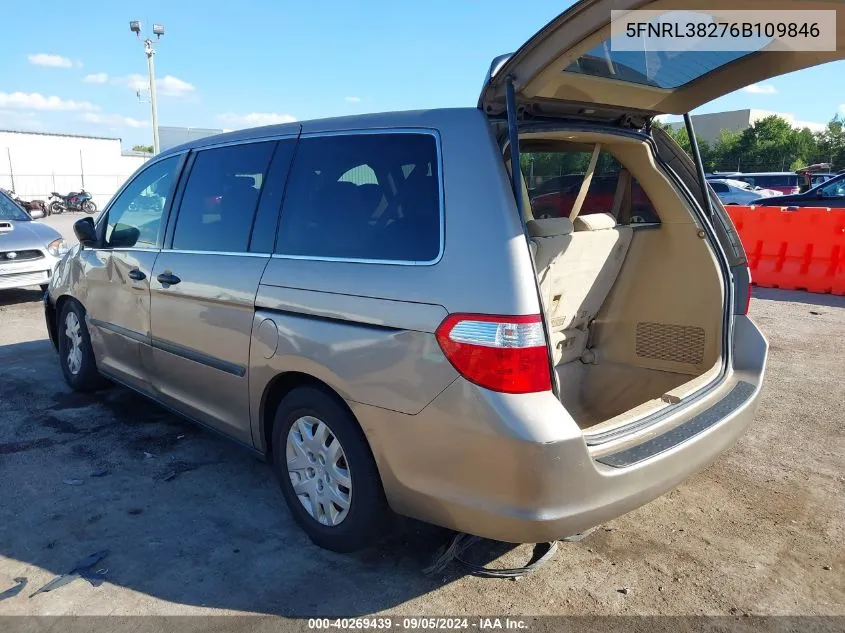 5FNRL38276B109846 2006 Honda Odyssey Lx