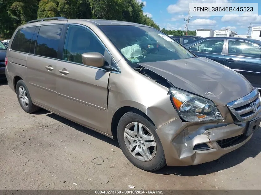 2006 Honda Odyssey Ex-L VIN: 5FNRL38646B445523 Lot: 40273750