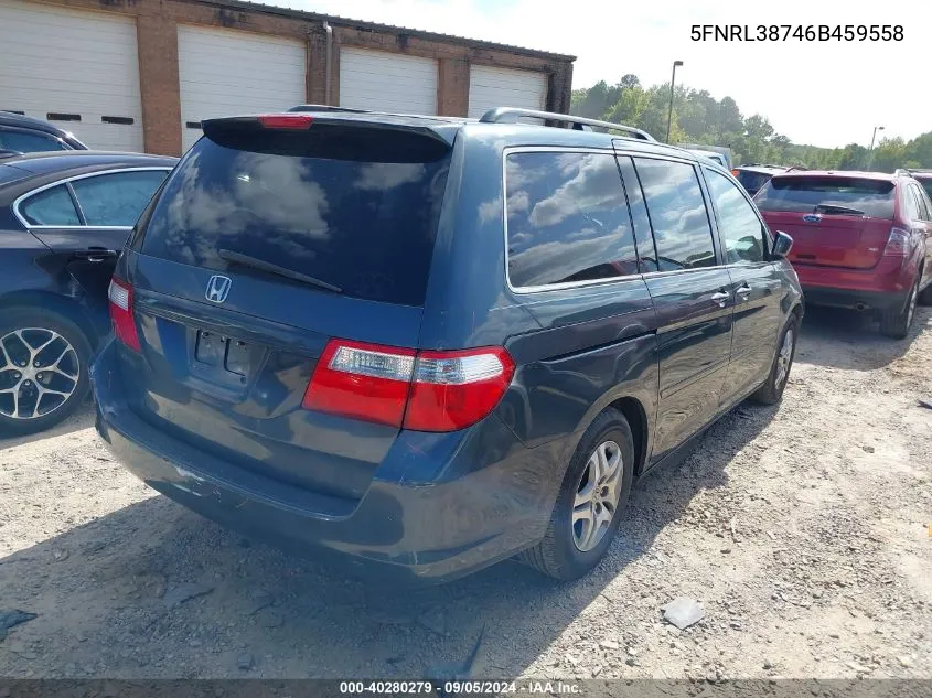 2006 Honda Odyssey Ex-L VIN: 5FNRL38746B459558 Lot: 40280279