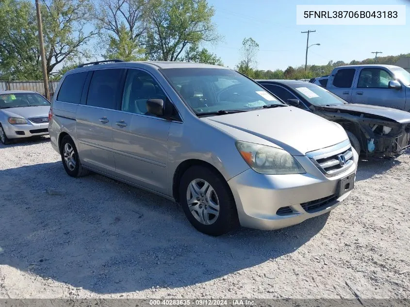 5FNRL38706B043183 2006 Honda Odyssey Exl