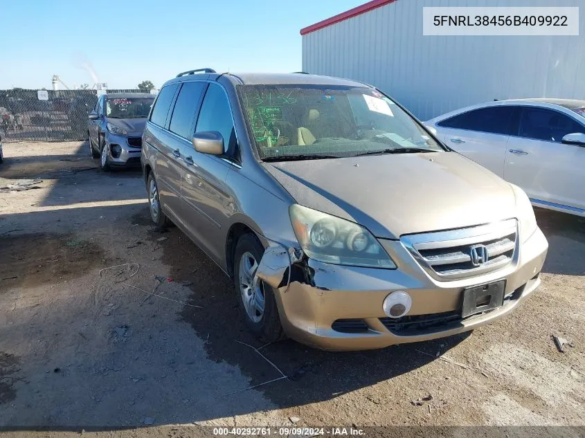 5FNRL38456B409922 2006 Honda Odyssey Ex