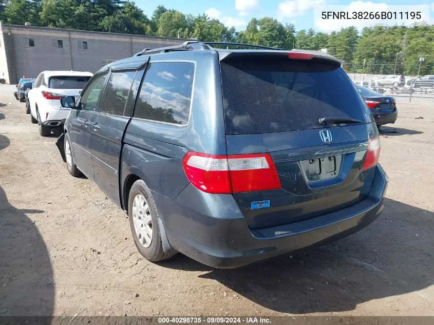 5FNRL38266B011195 2006 Honda Odyssey Lx