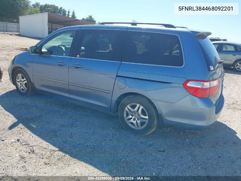 2006 Honda Odyssey VIN: 5FNRL384468092201 Lot: 40299006