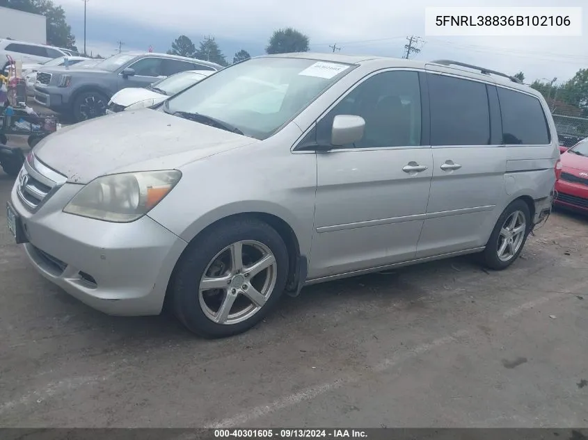 5FNRL38836B102106 2006 Honda Odyssey Touring