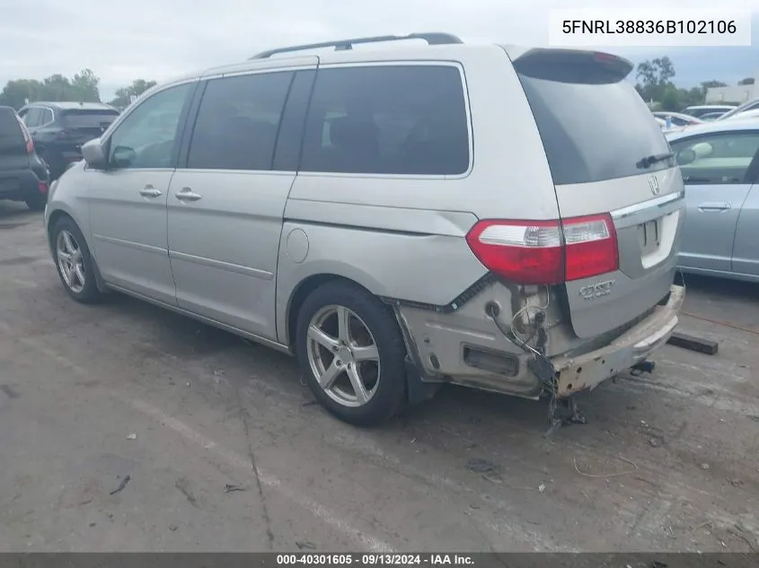 5FNRL38836B102106 2006 Honda Odyssey Touring