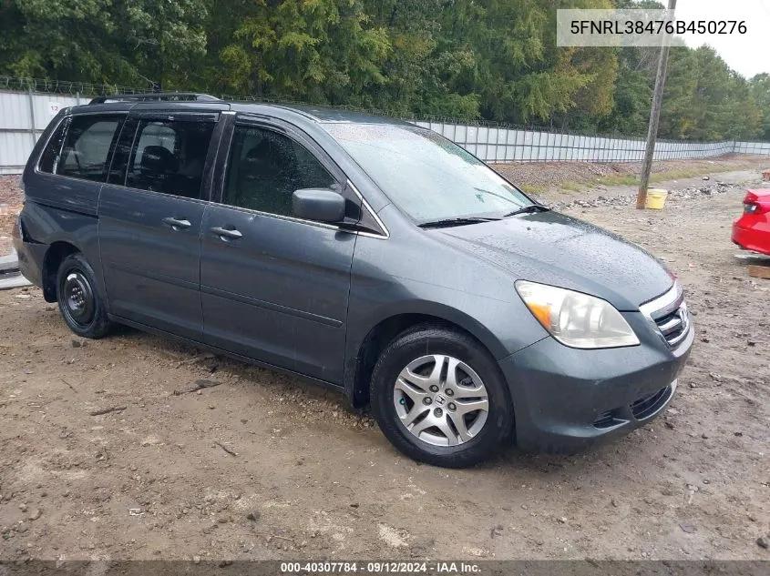 2006 Honda Odyssey Ex VIN: 5FNRL38476B450276 Lot: 40307784