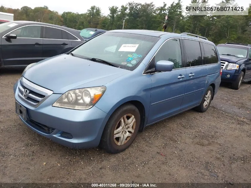 5FNRL38676B071425 2006 Honda Odyssey Ex-L