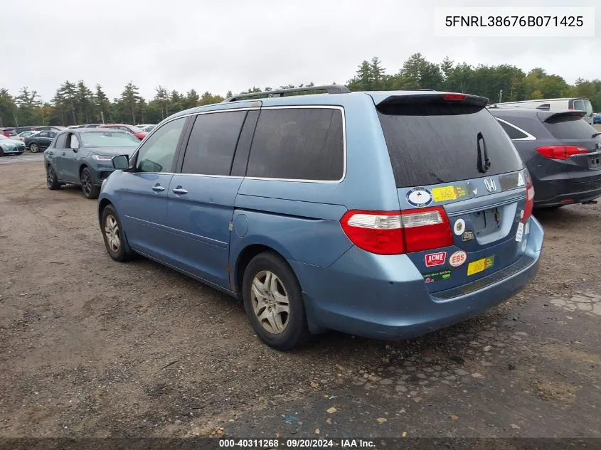 5FNRL38676B071425 2006 Honda Odyssey Ex-L