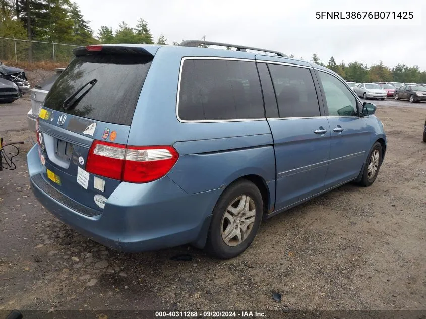 2006 Honda Odyssey Ex-L VIN: 5FNRL38676B071425 Lot: 40311268