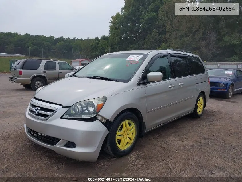 2006 Honda Odyssey Ex VIN: 5FNRL38426B402684 Lot: 40321481