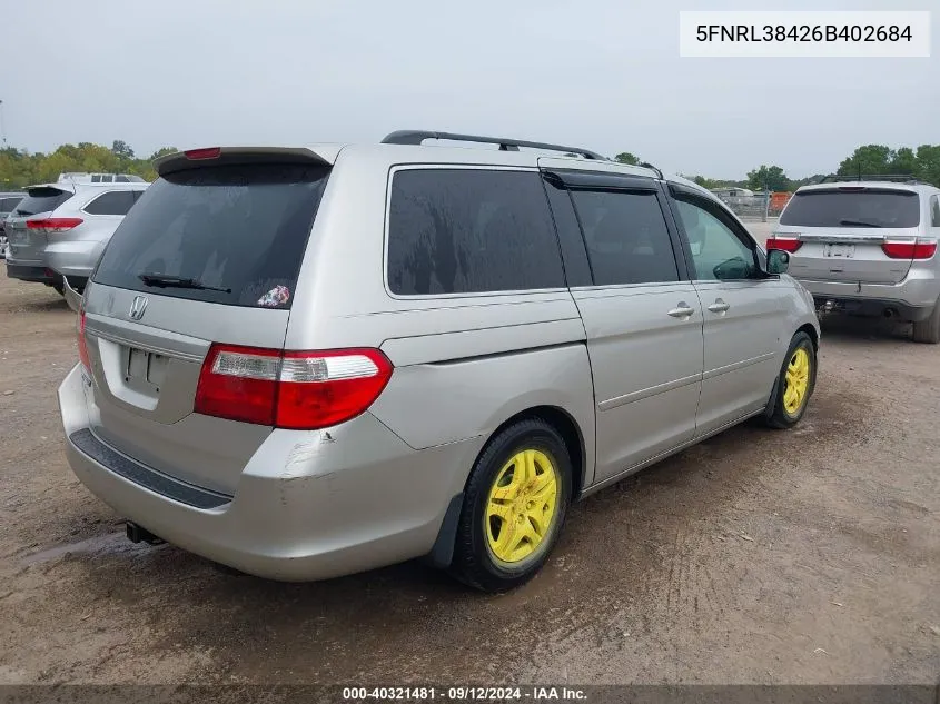 2006 Honda Odyssey Ex VIN: 5FNRL38426B402684 Lot: 40321481