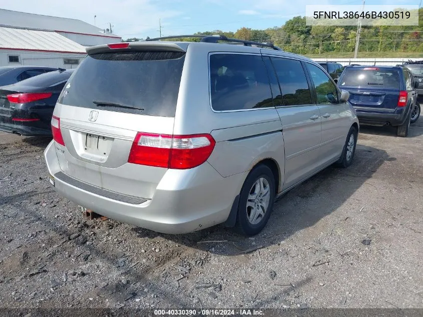 5FNRL38646B430519 2006 Honda Odyssey Exl