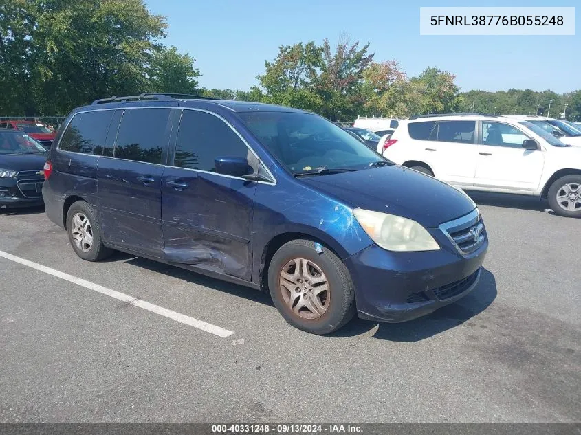 2006 Honda Odyssey Exl VIN: 5FNRL38776B055248 Lot: 40331248