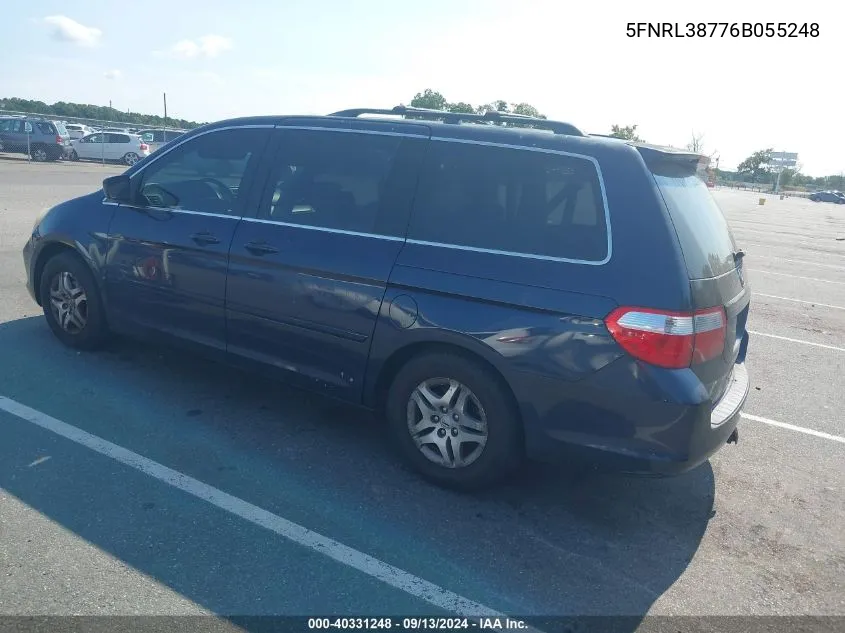 2006 Honda Odyssey Exl VIN: 5FNRL38776B055248 Lot: 40331248