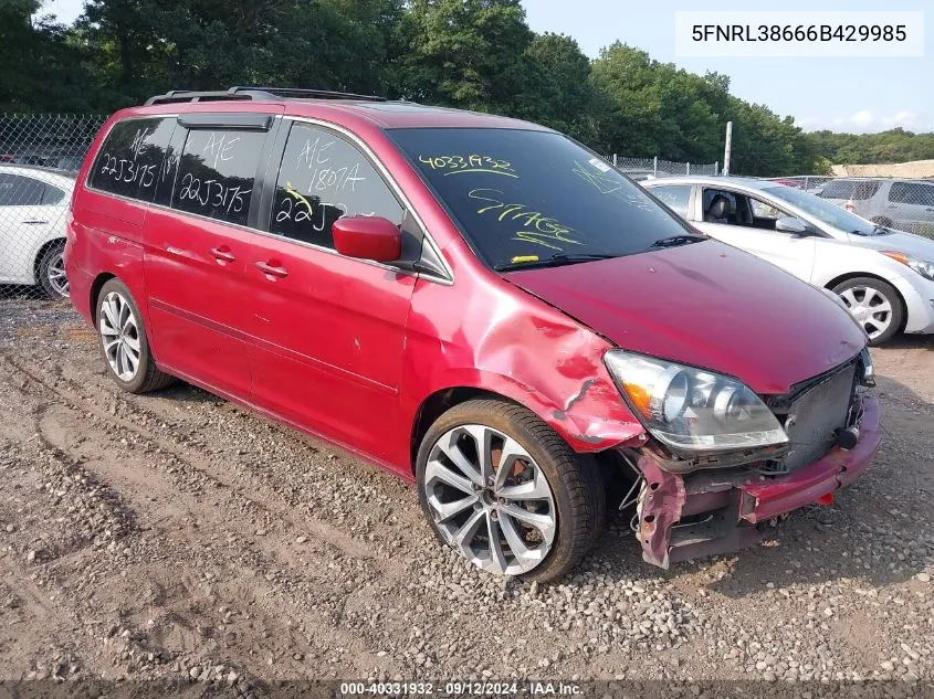 5FNRL38666B429985 2006 Honda Odyssey Ex-L