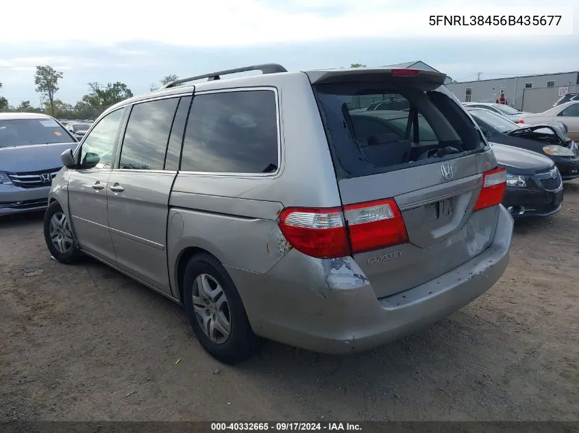 2006 Honda Odyssey Ex VIN: 5FNRL38456B435677 Lot: 40332665