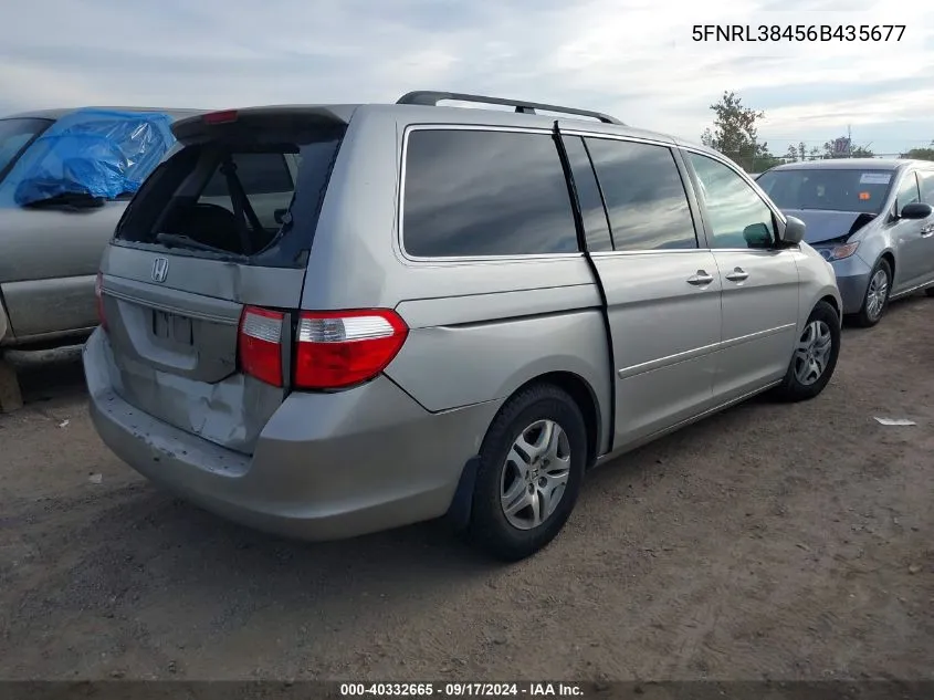 2006 Honda Odyssey Ex VIN: 5FNRL38456B435677 Lot: 40332665