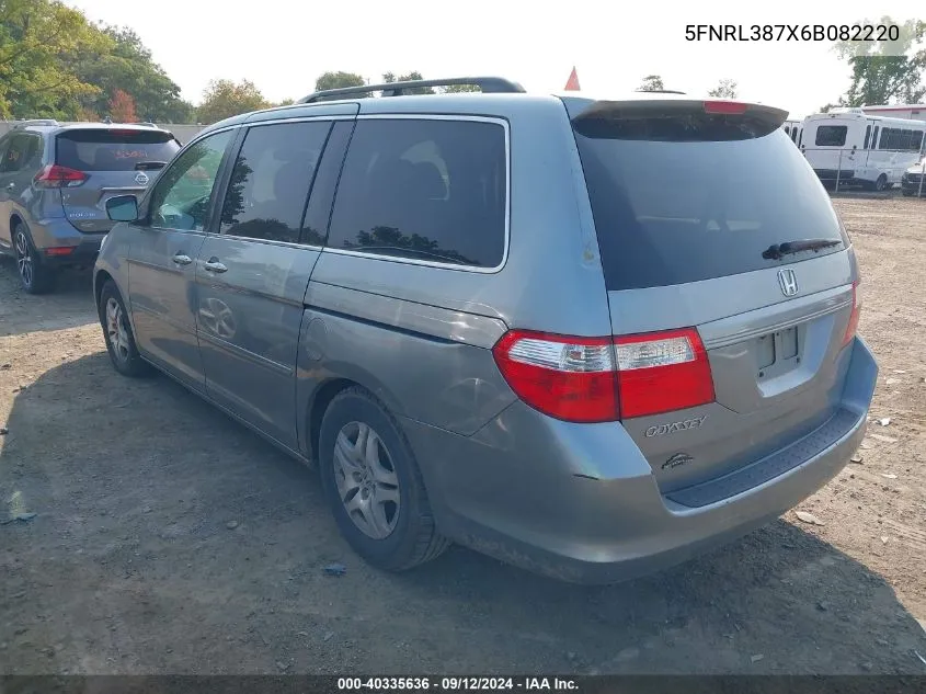 2006 Honda Odyssey Ex-L VIN: 5FNRL387X6B082220 Lot: 40335636