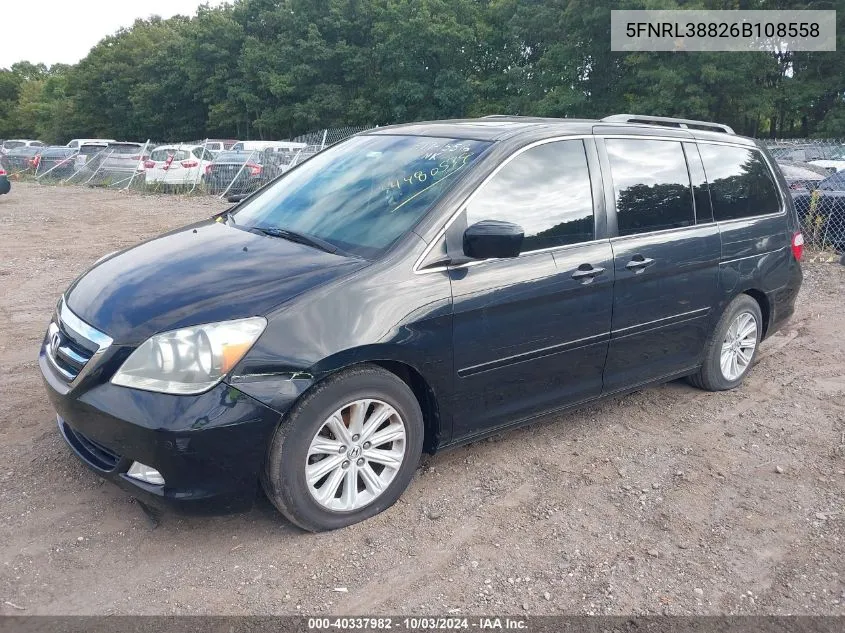 5FNRL38826B108558 2006 Honda Odyssey Touring