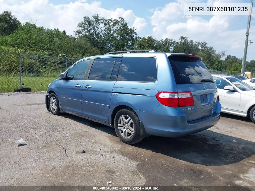 2006 Honda Odyssey Ex-L VIN: 5FNRL387X6B101235 Lot: 40348042