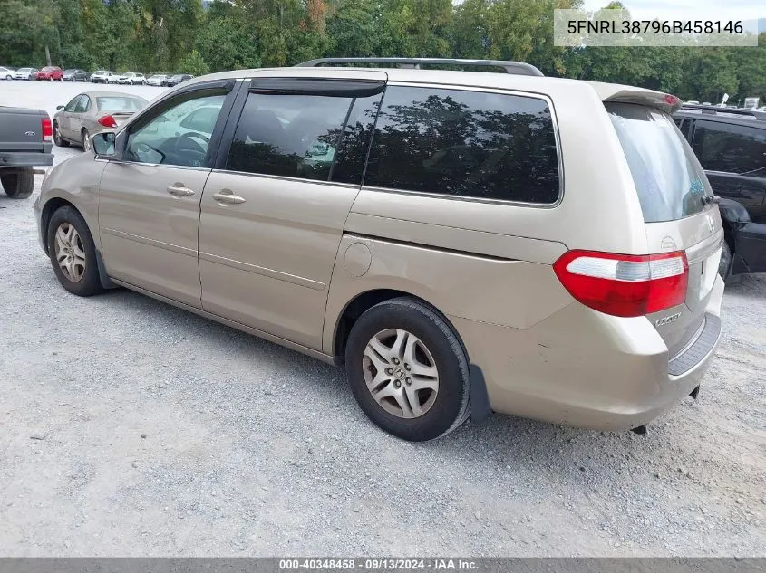 2006 Honda Odyssey Ex-L VIN: 5FNRL38796B458146 Lot: 40348458