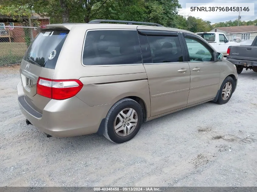 2006 Honda Odyssey Ex-L VIN: 5FNRL38796B458146 Lot: 40348458