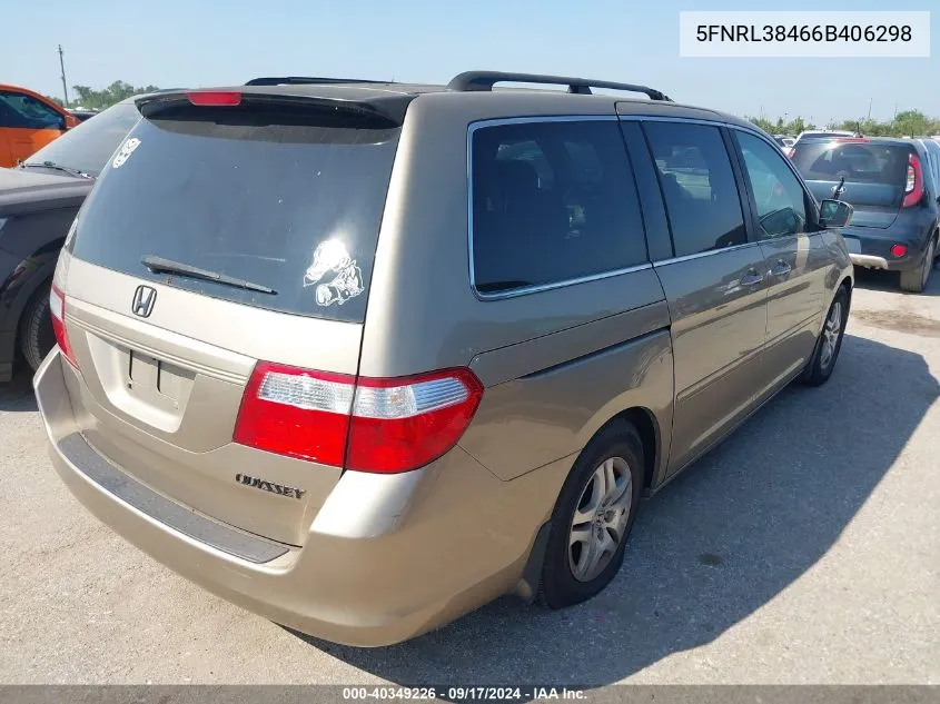 5FNRL38466B406298 2006 Honda Odyssey Ex