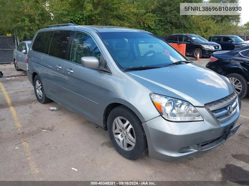 2006 Honda Odyssey Ex-L VIN: 5FNRL38696B108930 Lot: 40349281