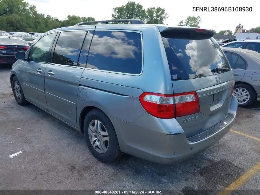 2006 Honda Odyssey Ex-L VIN: 5FNRL38696B108930 Lot: 40349281