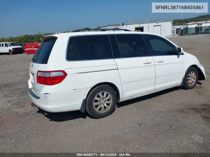 2006 Honda Odyssey Ex-L VIN: 5FNRL38716B435461 Lot: 40350771