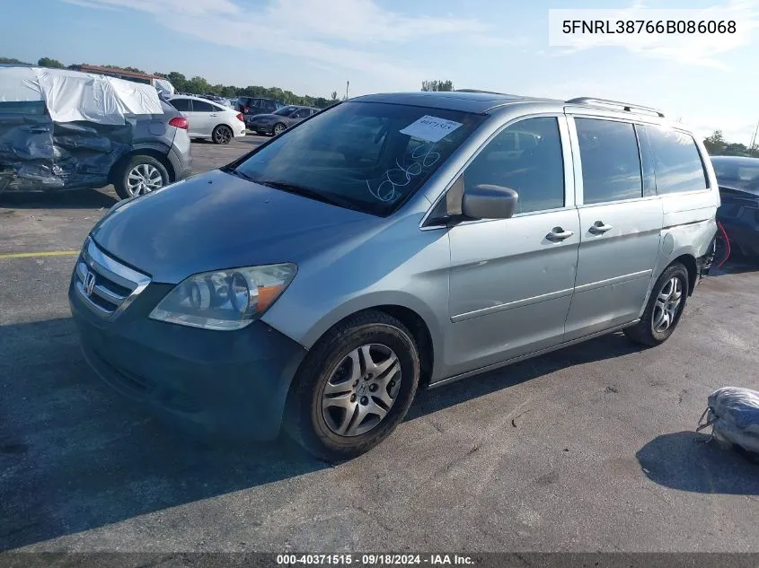 5FNRL38766B086068 2006 Honda Odyssey Exl