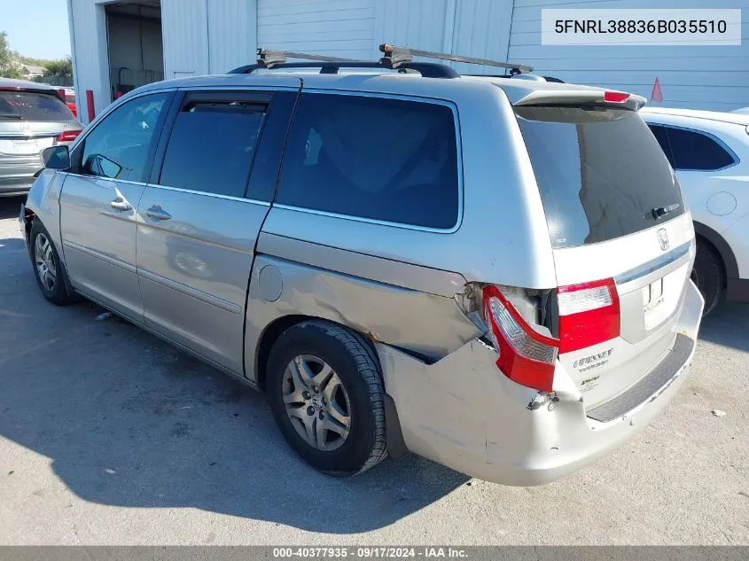 5FNRL38836B035510 2006 Honda Odyssey Touring