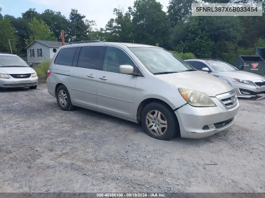 2006 Honda Odyssey Ex-L VIN: 5FNRL387X6B033454 Lot: 40386100