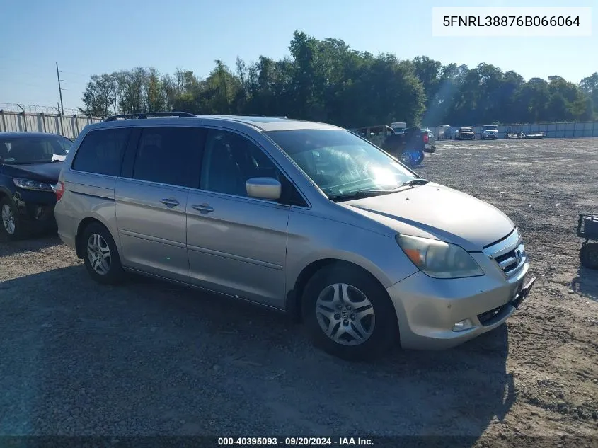 2006 Honda Odyssey Touring VIN: 5FNRL38876B066064 Lot: 40395093