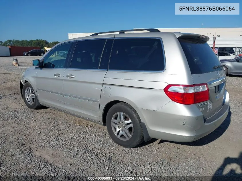 2006 Honda Odyssey Touring VIN: 5FNRL38876B066064 Lot: 40395093